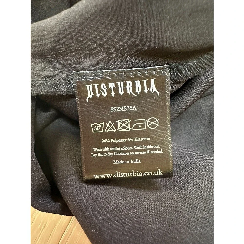 Disturbia Satin Slip Skirt Lace Trim Maxi Gothic Dark Glamour Classic Black US 6